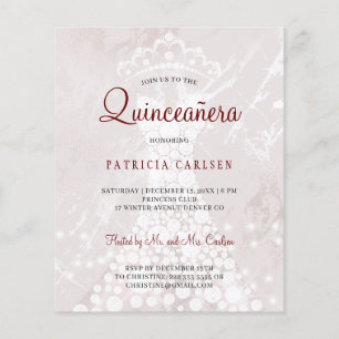 Roséguld modern budget quinceañera inbjudan