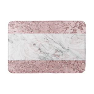 Roséguld Modern Glamour Marmor & Glitter Dekorativ Badrumsmatta