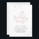 Roséguld | Modern typografi 21:a födelsedag Party Inbjudningar<br><div class="desc">Låt oss fira 21:a årsdagen med den här snyggten-festinbjudan. Den här designen har typografi av chic guld på fram- och gnistra med ett foto på baksidan. Ersätt exempelfotot med ditt eller radera det om du inte vill ha det. Bakgrunden färg är vit, men du kan ändra den. Fler födelsedagsinbjudningar och...</div>