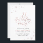 Roséguld | Modern typografi 21:a födelsedag Party Inbjudningar<br><div class="desc">Låt oss fira 21:a årsdagen med den här snyggten-festinbjudan. Den här designen har typografi av chic guld på fram- och gnistra med ett foto på baksidan. Ersätt exempelfotot med ditt eller radera det om du inte vill ha det. Bakgrunden färg är vit, men du kan ändra den. Fler födelsedagsinbjudningar och...</div>