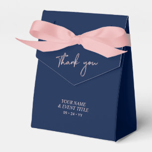 Roséguld Navy Borste Script Födelsedagsfest Tack G Presentaskar
