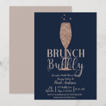 Roseguld Navy Champagne Prickig Bröllopsbrunch
