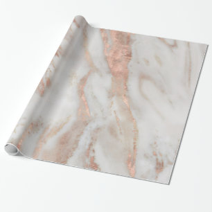 Roséguld och grå falsk marmorstruktur presentpapper