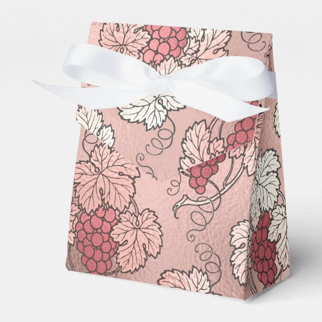 Roséguld och Rosa Vin-tema Presentaskar (Framsidan Sidan)