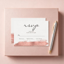 Roséguld Penseldrag Bat Mitzvah RSVP-kort