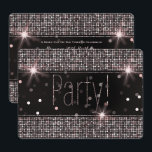 Roséguld Röda kinderfärg Silver Glitter Glittera P Inbjudningar<br><div class="desc">Anpassa för alla evenemang</div>