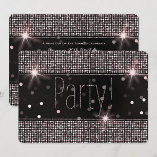 Roséguld Röda kinderfärg Silver Glitter Glittera P Inbjudningar