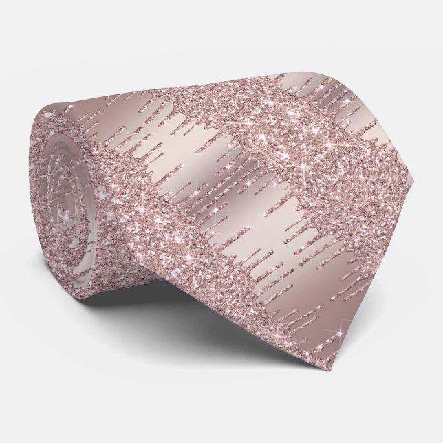 Roséguld Rodnad Glitter Fest Halsduk Slips (Rullad)