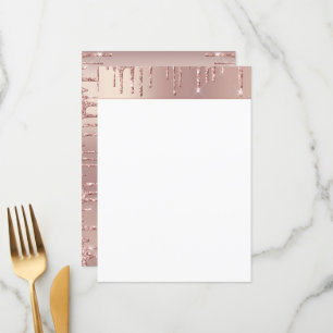 Roséguld Rodnad Glitter Gnistrande Droppar Chic Ly Meny