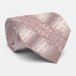 Roséguld Rodnad Glitterdroppar Din Fest Halsduk Slips