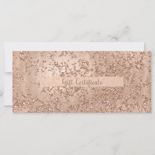 Roséguld Rodnad Rosa Glamör Gnistrande Presentkort (Framsida)