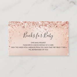 Roséguld rodnad tjej baby shower bokförfrågan tilläggskort