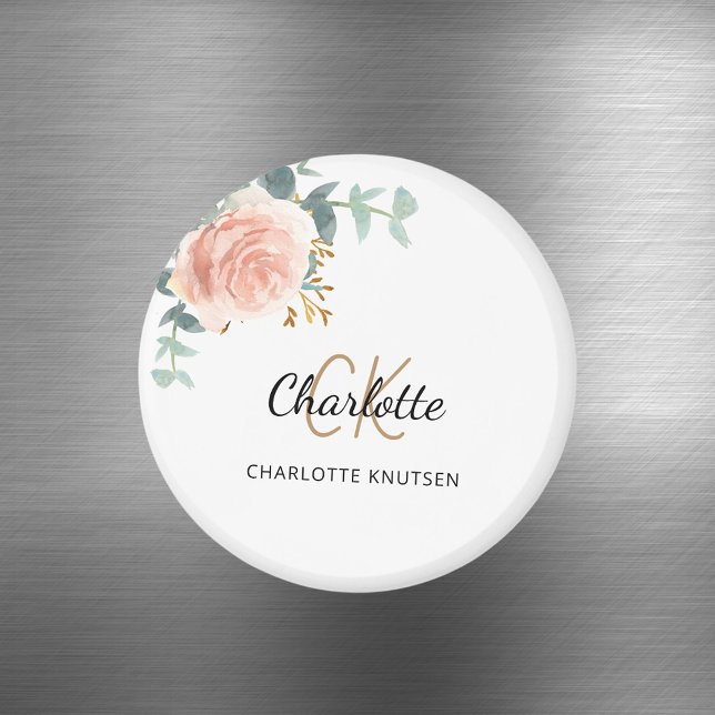 Roséguld rosa blomster eukalyptus tack magnet (Skapare uppladdad)