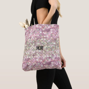 Roséguld Rosa Bokeh Glitter Mermaid Personlig Tygkasse