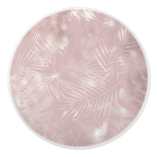Roséguld Rosa Botaniska Tropiska Palmlöv Knopp