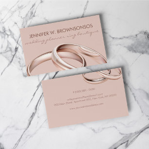 Roséguld Rosa Bröllopsfirande Ring Visitkort