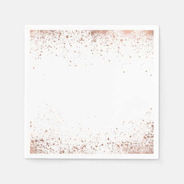 Roséguld Rosa Glam Modern Chic Bröllop Pappersservett (Framsidan)
