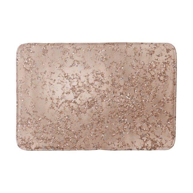 Roséguld Rosa Glamör Gnistrande Chic Badrumsmatta (Framsidan)
