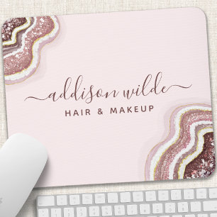 Roséguld Rosa Glitter Agat Geod Musmatta