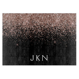 Roséguld Rosa Glitter Första Bokstäver