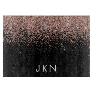 Roséguld Rosa Glitter Första Bokstäver