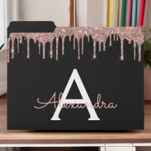 Roséguld Rosa Glitter Lyx Monogramnamn