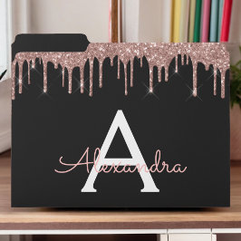 Roséguld Rosa Glitter Lyx Monogramnamn