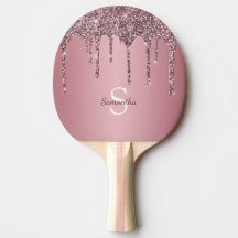 Roséguld Rosa Glitterdroppar Glitter Monogram Namn