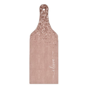 Roséguld Rosa Glittermonogram för tjej