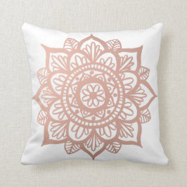 Roséguld Rosa Mandala Blomma Kudde