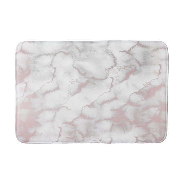 Roséguld Rosa Marmor Modern Chic Trendig Badrumsmatta (Framsidan)