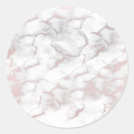 Roséguld Rosa Marmor Modern Chic Trendig Fest Runt Klistermärke