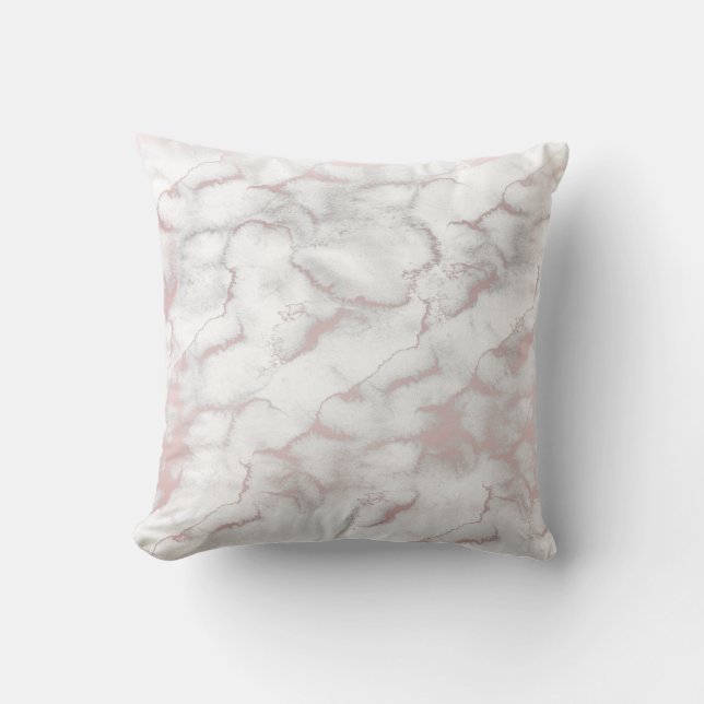 Roséguld Rosa Marmor Modern Chic Trendig Kudde (Framsida)