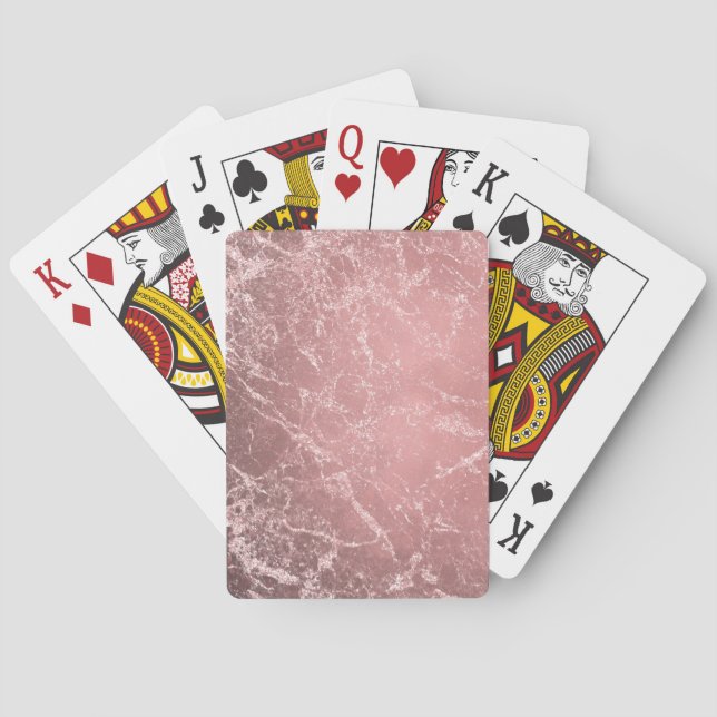 Roséguld Rosa Modern Trendig Glamourös Marmor Chic Casinokort (Baksidan)