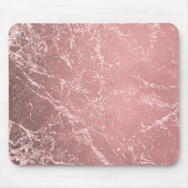 Roséguld Rosa Modern Trendig Glamourös Marmor Chic Musmatta (Framsidan)