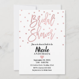 Roséguld Rosa Modernt Skript Bröllopsdusch Inbjudningar