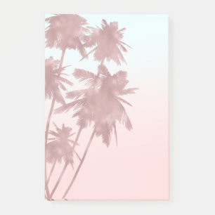 Roséguld Rosa Palmer Strand Ombre Palmträd Tjejigt Post-it Block