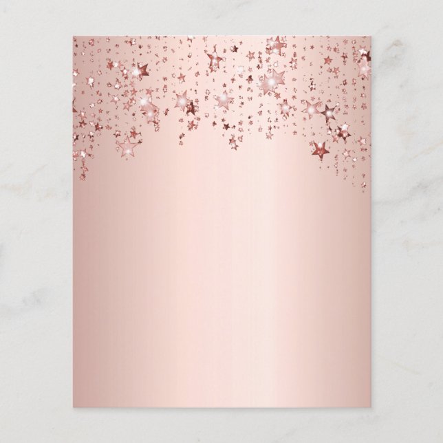 Roséguld rosa stjärnor pappersark (Framsida)
