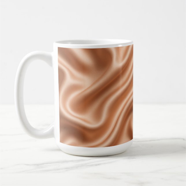 Roséguld Satin Silke Abstrakt Lyx Mönster Kaffemugg (Vänster)