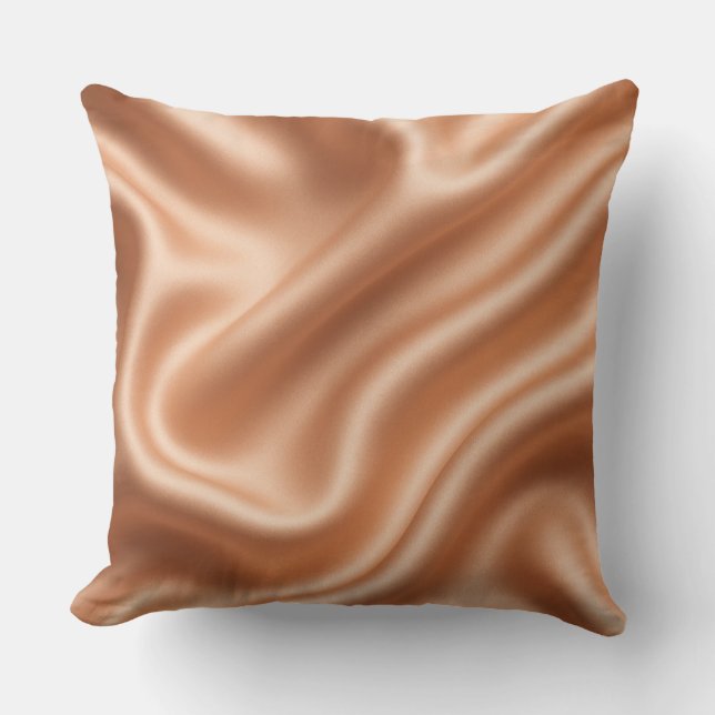 Roséguld Satin Silke Abstrakt Lyx Mönster Kudde (Framsida)