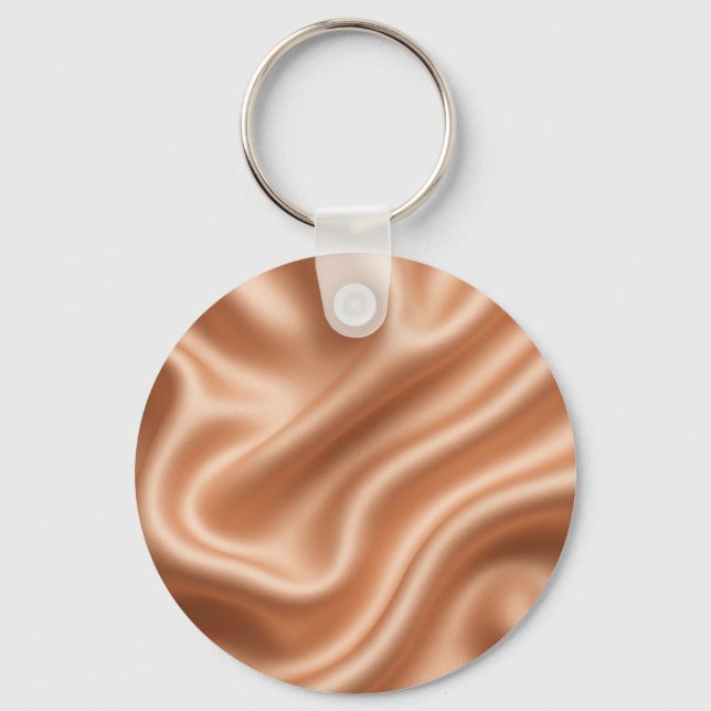 Roséguld Satin Silke Abstrakt Lyx Mönster Nyckelring (Framsida)