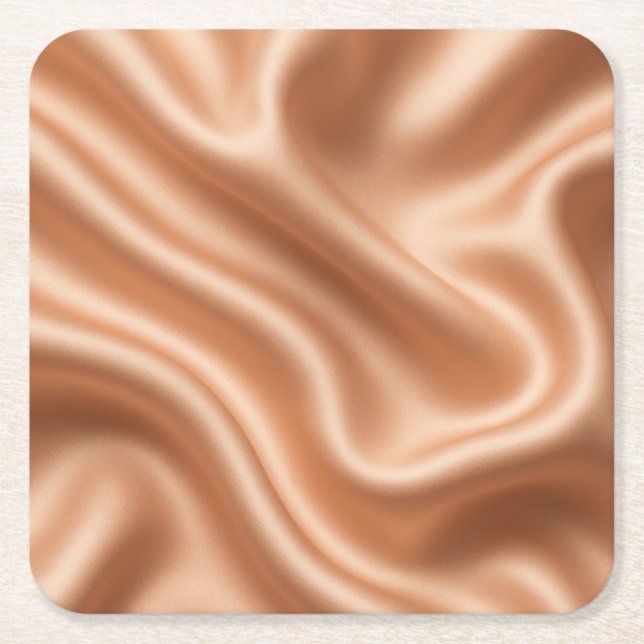 Roséguld Satin Silke Abstrakt Lyx Mönster Underlägg Papper Kvadrat (Framsidan)