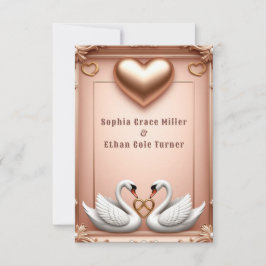 💍 Roséguld svanar Bröllopsdekoration 💍 Spara Datumet