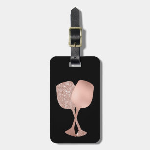 Roséguld vinklack metalliska resegods bagagebricka
