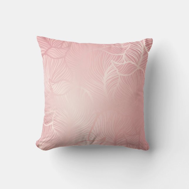 Roséguld vintage Damask  Kudde (Framsida)