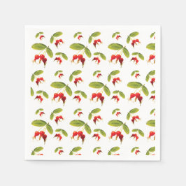 Rosehips Mönster 4 Angles Pappersservett