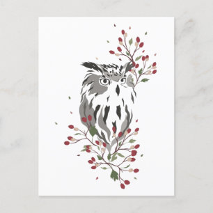 Rosehips Uggla Vykort