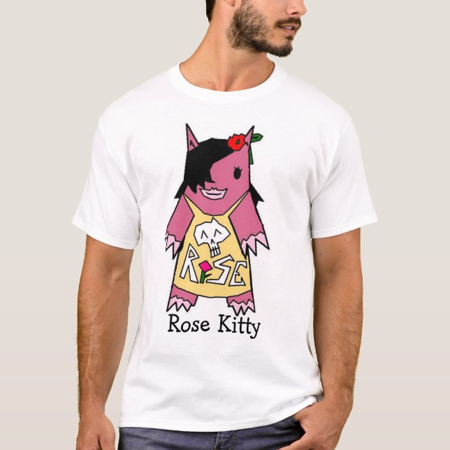 RoseKitty rosa kattunge T-shirt (Framsida)