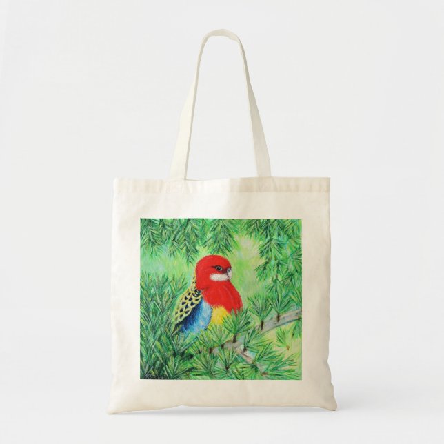 Rosella Bird Painting Tygkasse (Framsidan)