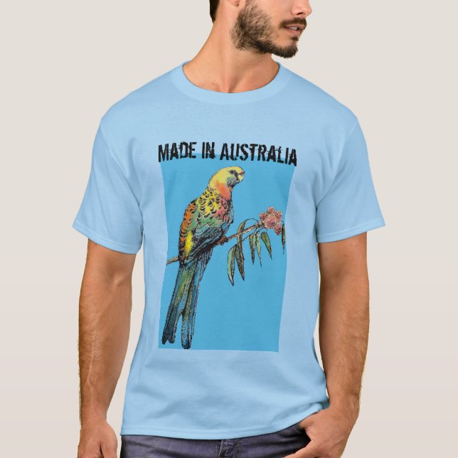Rosella Parrot Cute Bird Made in Australia T Shirt (Framsida)